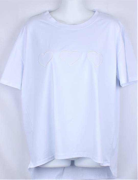 Alice & Lily embroidered T- Shirt hearts white STYLE : AL/TS-HEA/WHT